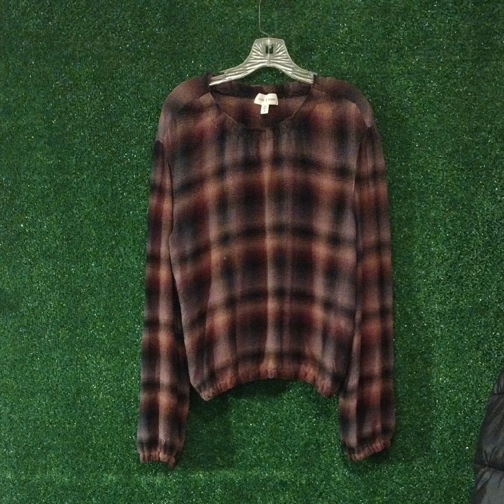 Cloth & Stone Black and Red Plaid Blouse - Picture 5 of 6